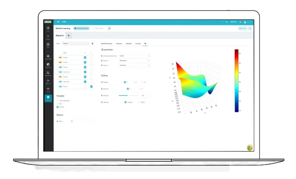 Módulo de aprendizaje automático con la nueva aplicación de análisis de datos Ellistat