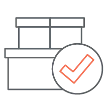 Illustration de colis avec une check box pour montrer le contrôle réception